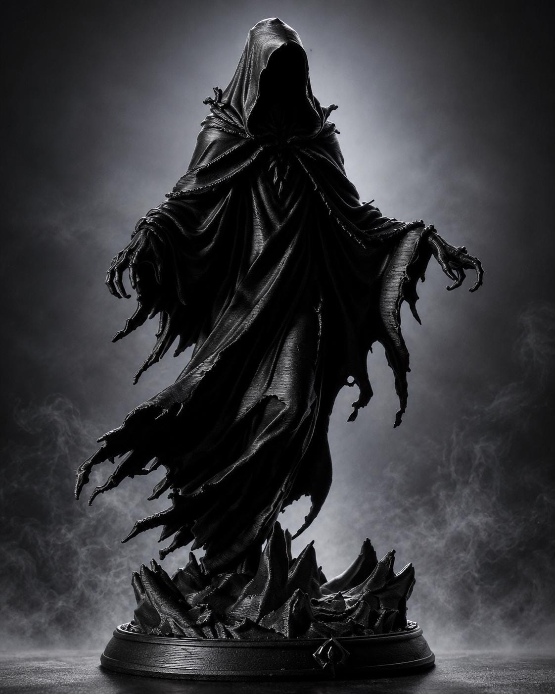 Grim Reaper Statue, Gothic Dark Fantasy Sculpture, Horror Shelf Decor — photo 2