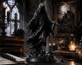Grim Reaper Statue, Gothic Dark Fantasy Sculpture, Horror Shelf Decor
