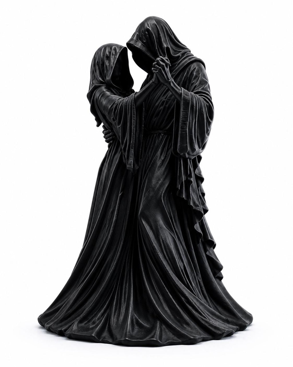 Gothic Couple Sculpture, Grim Reaper Dark Empress Decor, Skeleton Lovers Gift — photo 3