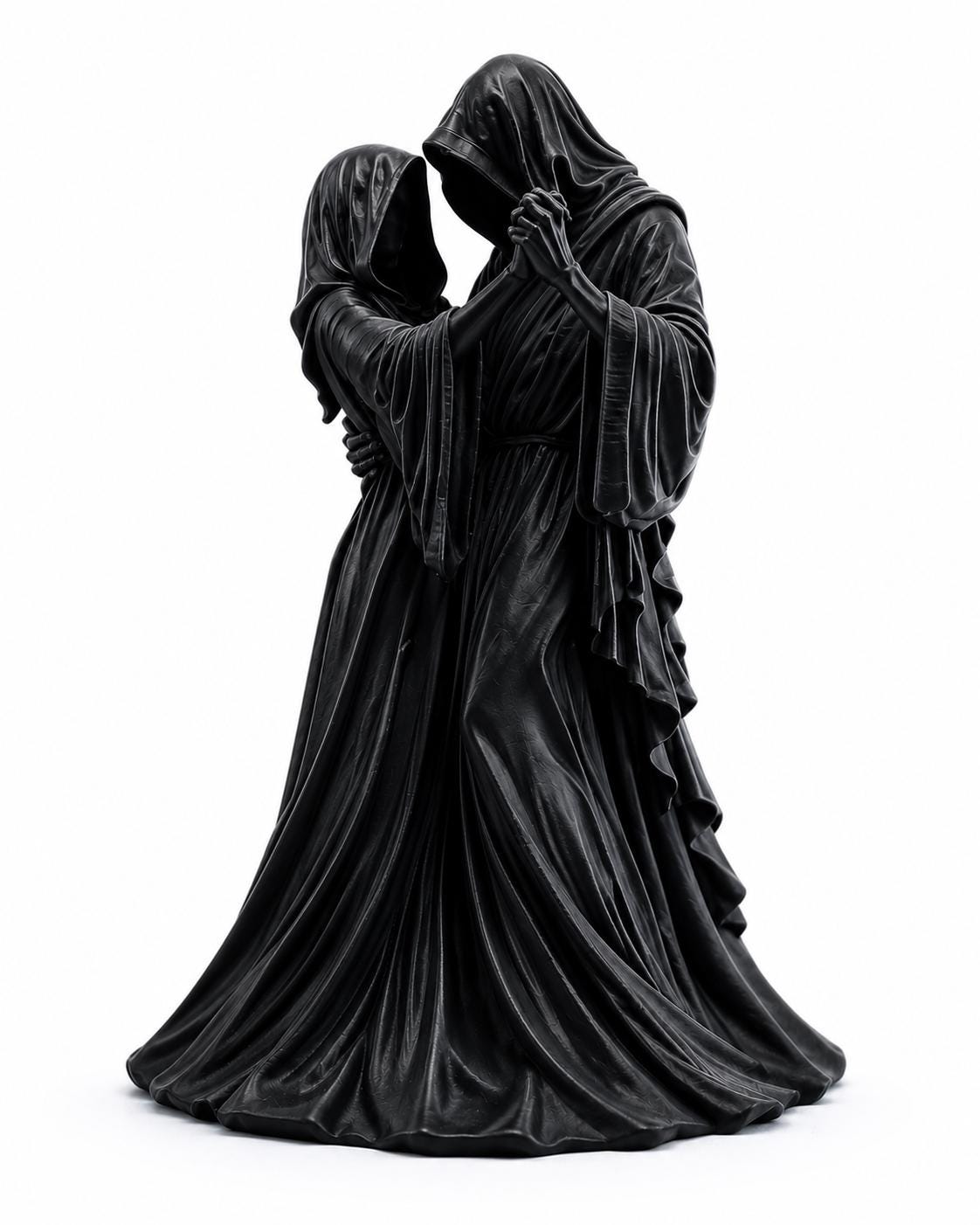 Gothic Couple Sculpture, Grim Reaper Dark Empress Decor, Skeleton Lovers Gift — photo 3