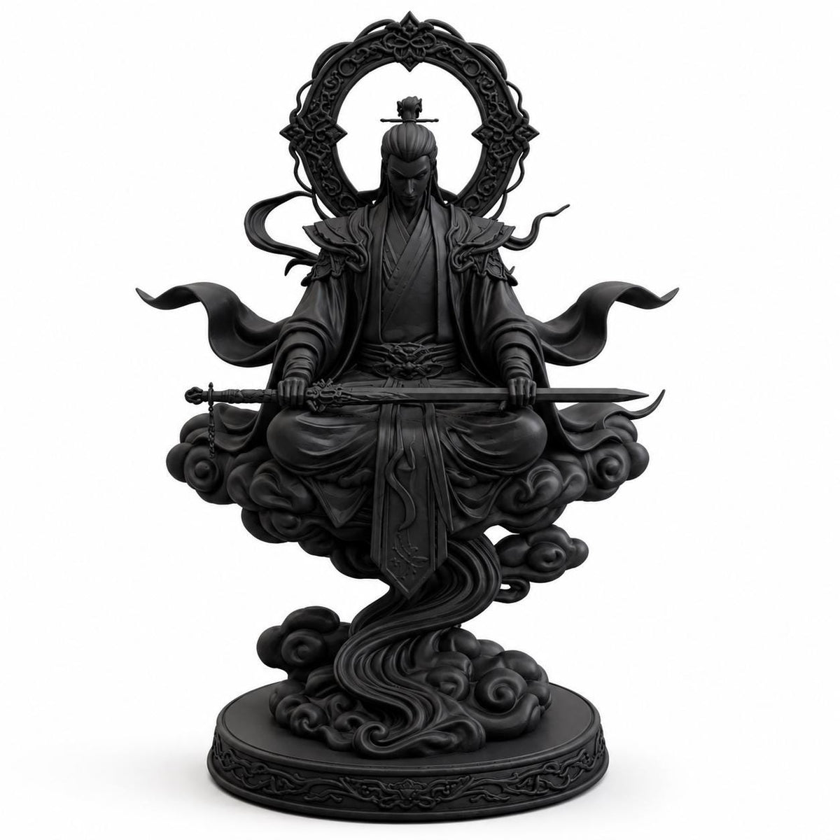 Xianxia Celestial Sword Master Statue, Wuxia Dao Cultivator Decor, Fantasy Sculpture — photo 4