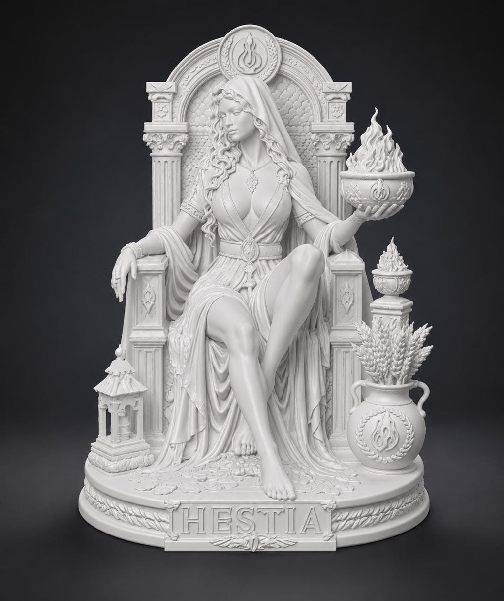 Hestia Goddess Statue, Greek Mythology Hearth Sculpture, Pagan Altar Decor — photo 3