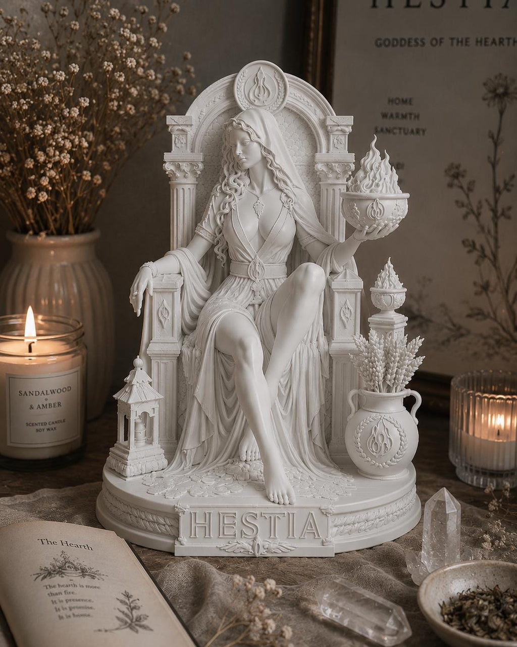 Hestia Goddess Statue, Greek Mythology Hearth Sculpture, Pagan Altar Decor — photo 2