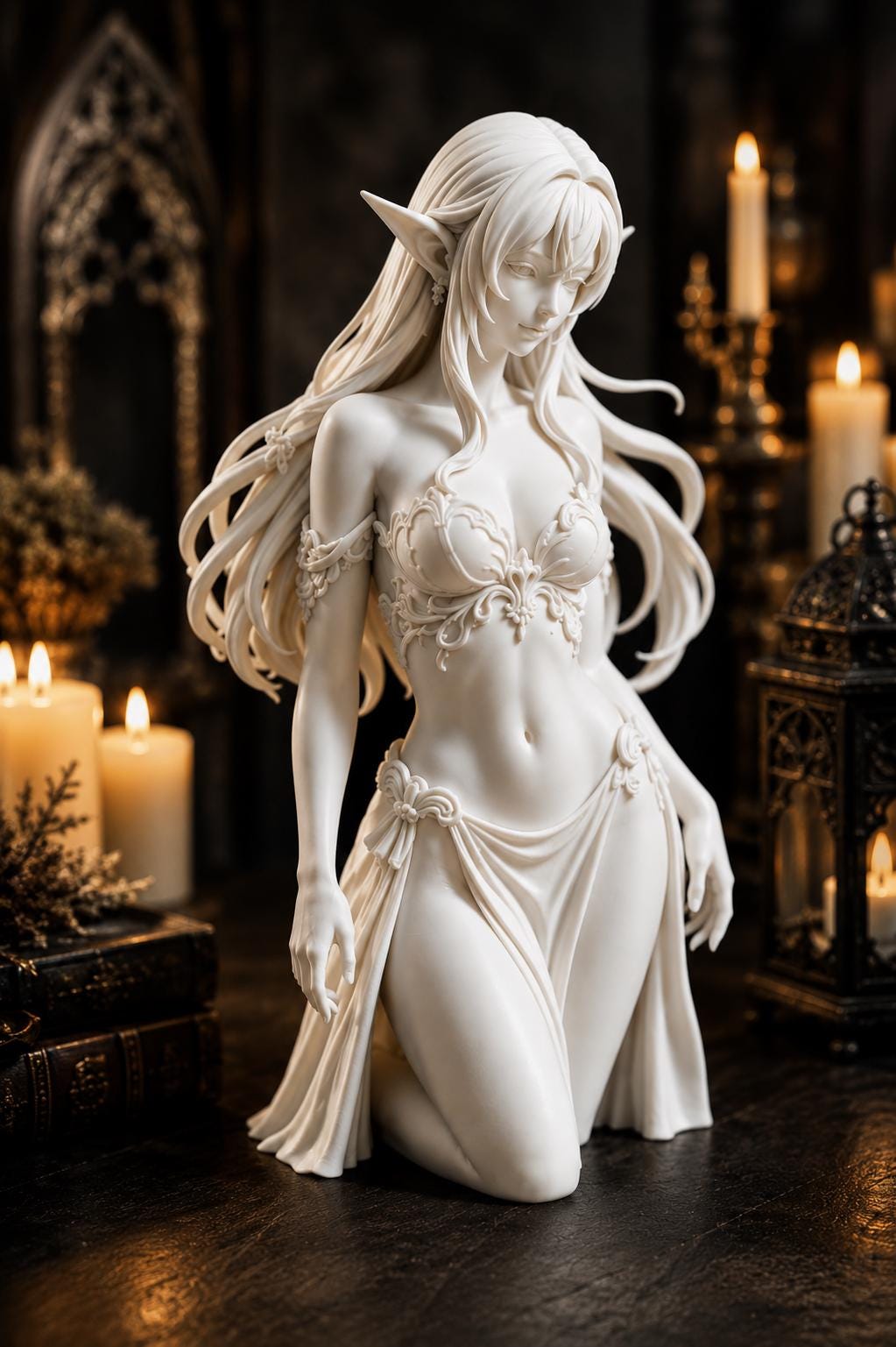 Fantasy Elf Statue, Gothic Decor, 3D Printed PLA Figurine, Mythical Shelf Decor — photo 2
