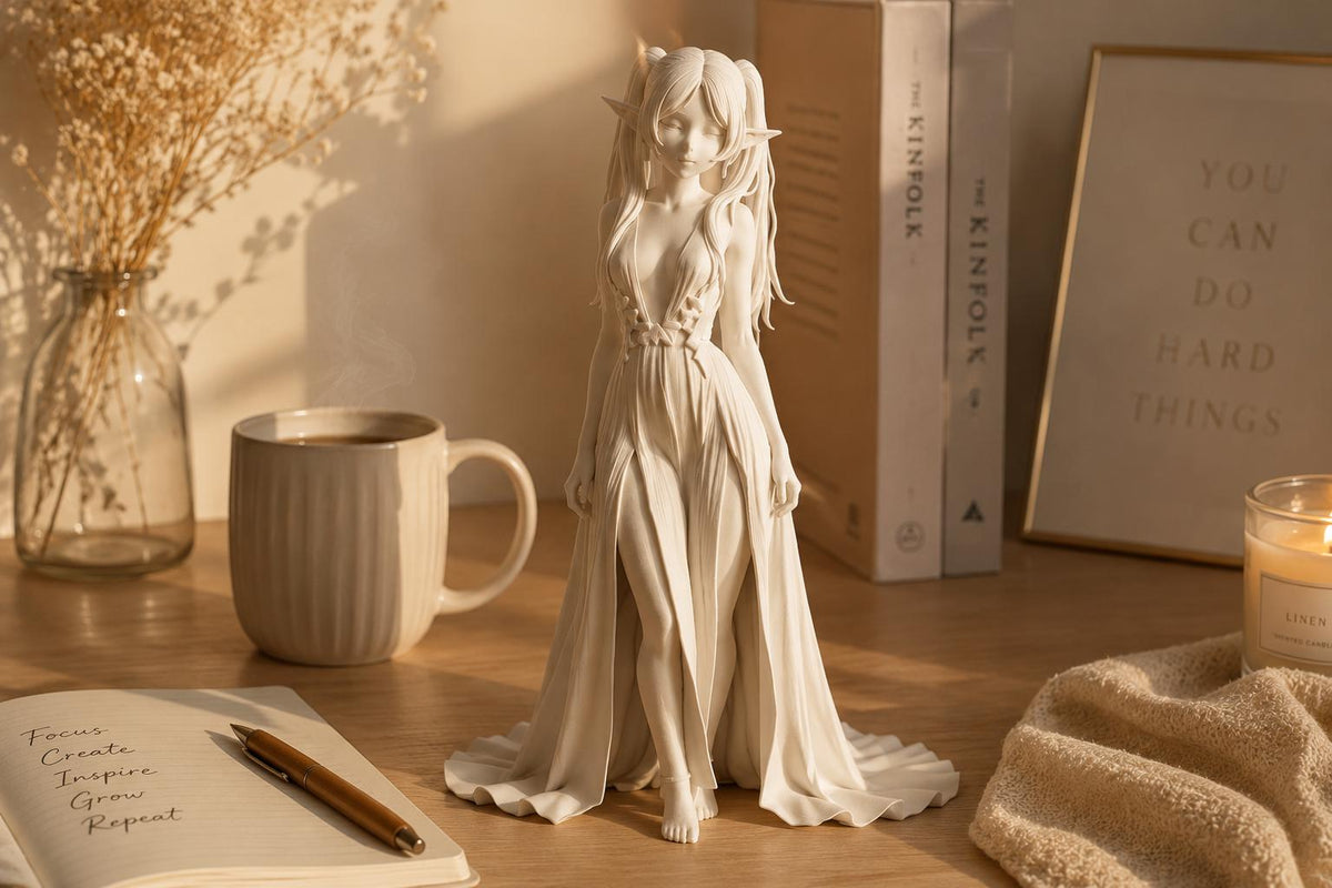 Frieren Inspired Anime Elf Maiden Statue, Fantasy Elf Girl Figure — photo 3