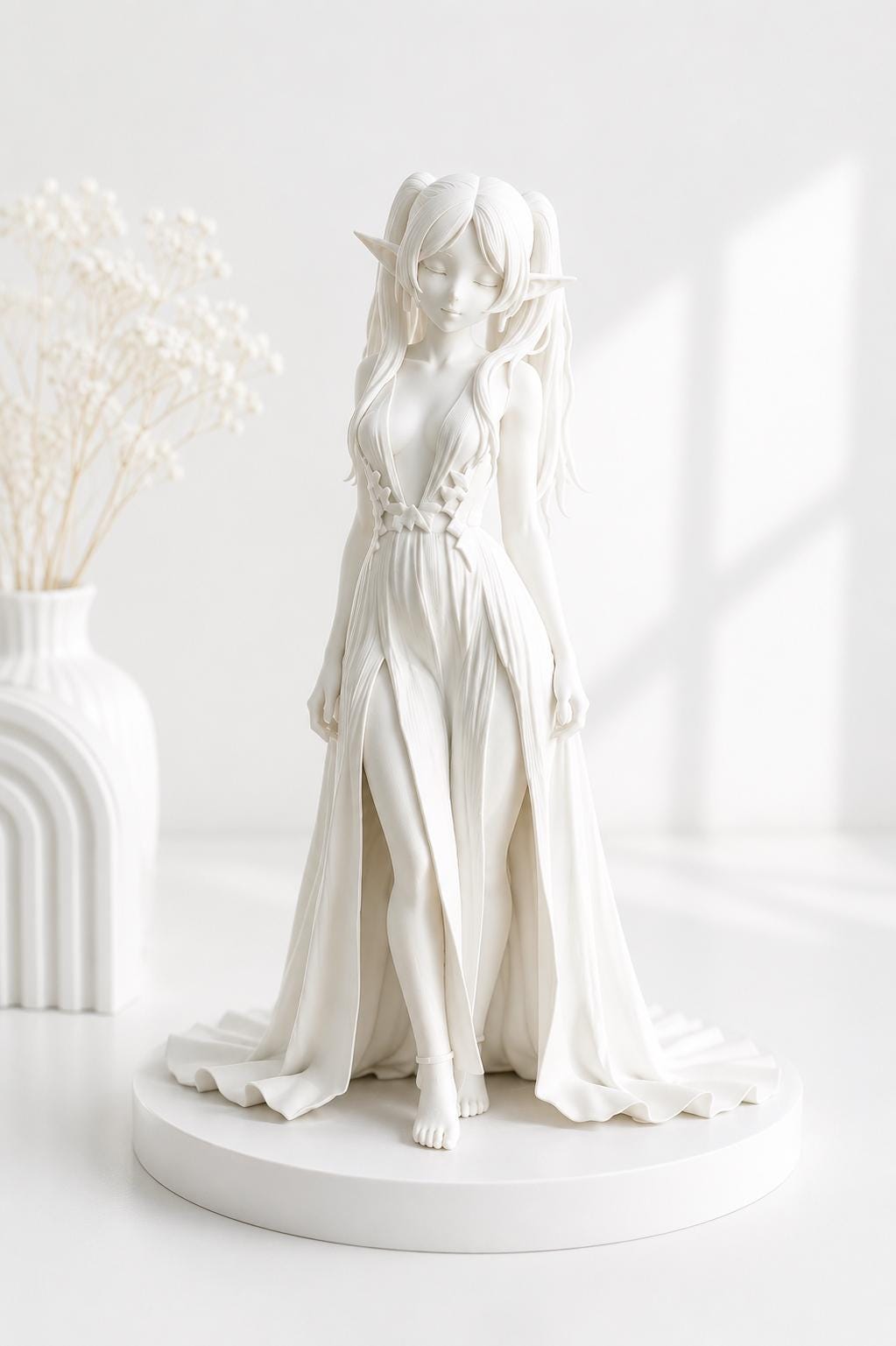 Frieren Inspired Anime Elf Maiden Statue, Fantasy Elf Girl Figure