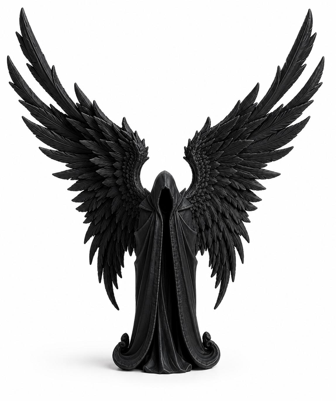 Dark Angel Statue, Gothic Winged Guardian Figurine — photo 3