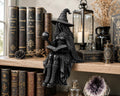 Witch Shelf Sitter, Gothic Bookshelf Decor, Dark Academia Figurine, Fantasy Reading Nook Statue