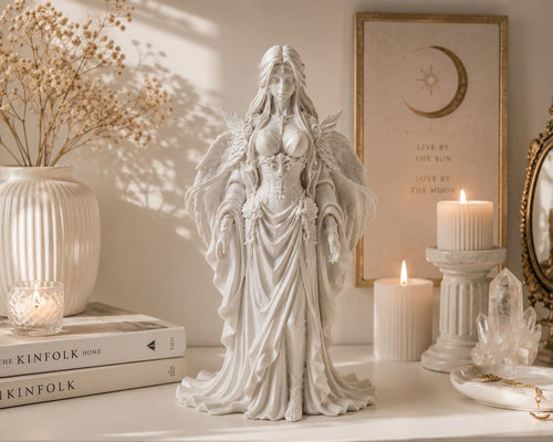 Angel Goddess Statue, Celestial Guardian Sculpture, Fantasy Angel Figurine, Gothic Home Decor — photo 2