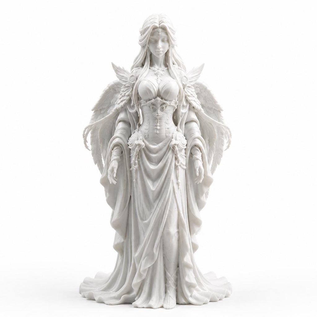 Angel Goddess Statue, Celestial Guardian Sculpture, Fantasy Angel Figurine, Gothic Home Decor — photo 3