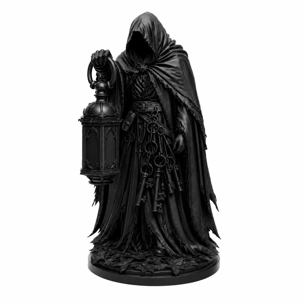 Graveyard Keeper Statue, Gothic Hooded Lantern Guardian, Halloween Decor — photo 2