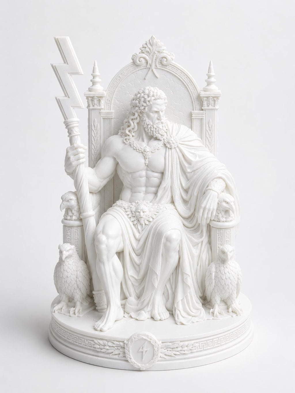 Zeus Statue: Greek God Sculpture with Lightning Bolt, Mythology Decor — photo 3