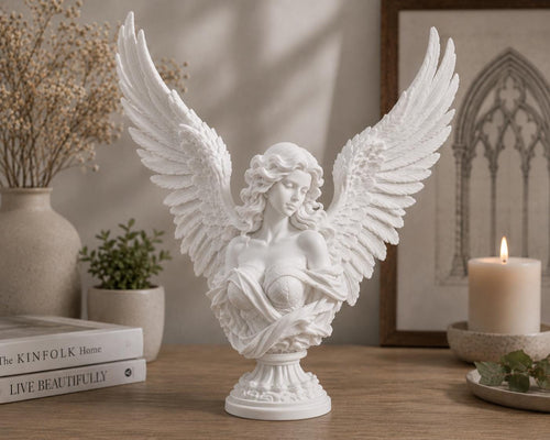 Angel Bust Sculpture, Gothic Celestial Decor, Memorial Gift — photo 2