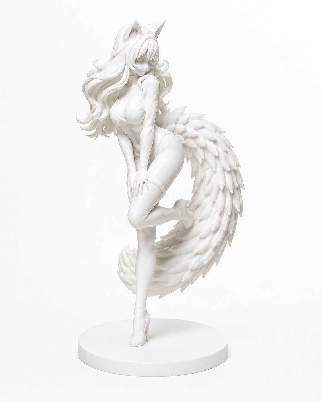 Anime Kitsune Fox Girl Statue, Desk Decor, Manga Collectible — photo 3