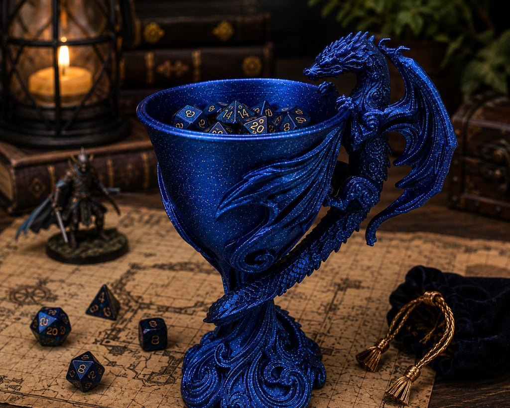 Dragon Dice Holder Goblet, Gothic Fantasy RPG Accessory