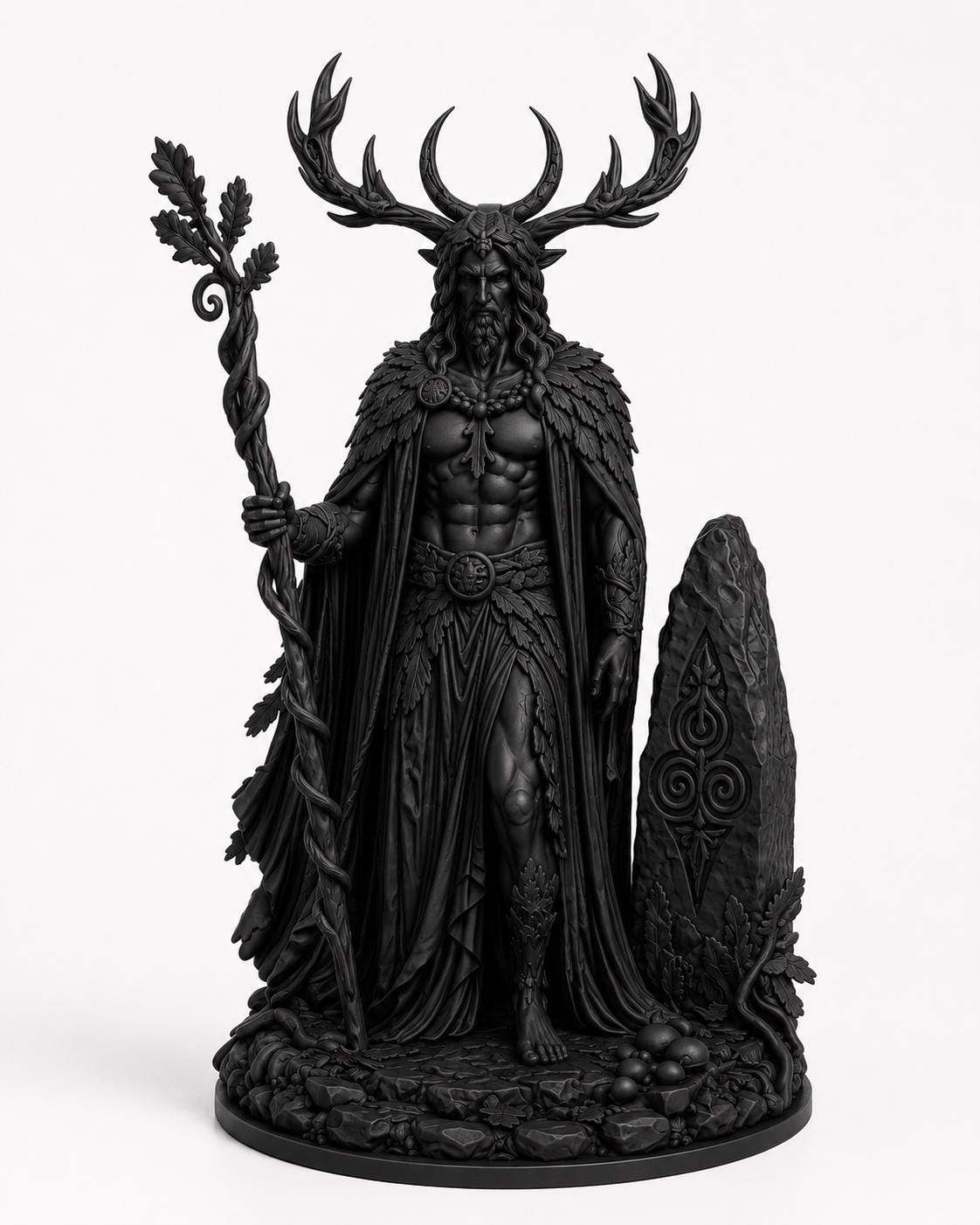 Cernunnos Statue, Horned God Altar Decor, Celtic Pagan Sculpture, Druid Forest God Figure — photo 3