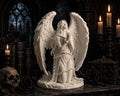 Praying Angel Statue, Gothic Winged Figurine, Dark Academia Celestial Sculpture