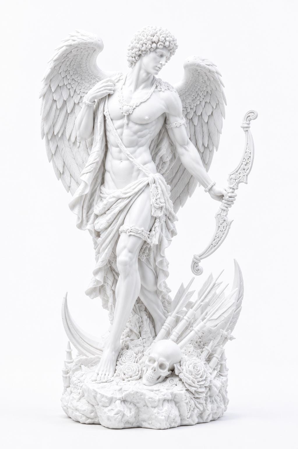 Eros Statue, Winged Archer Sculpture, Greek Mythology Altar Decor, Gothic Celestial Home — photo 4