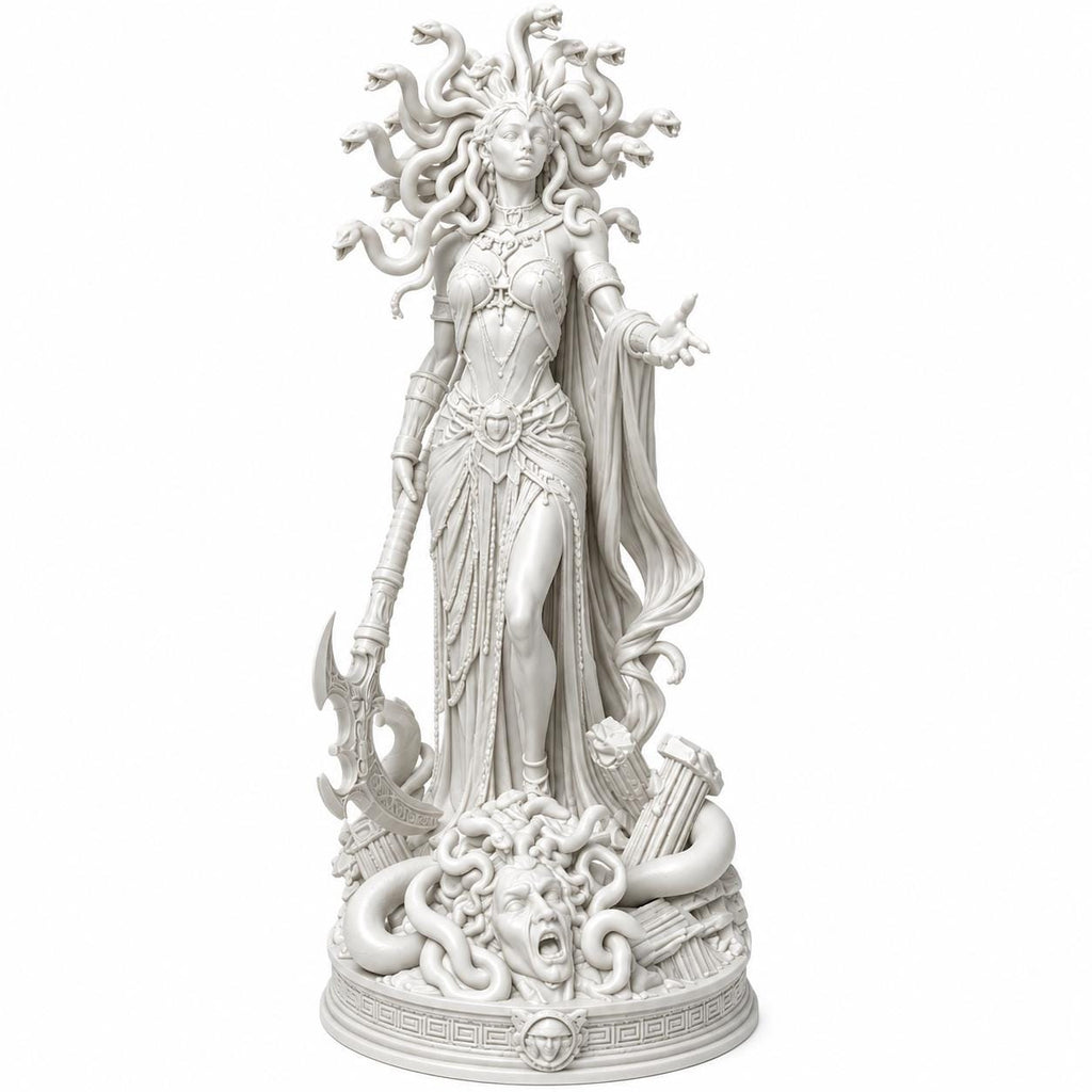 Medusa Statue, Greek Mythology Goddess Decor, Dark Academia Altar Sculpture — photo 4