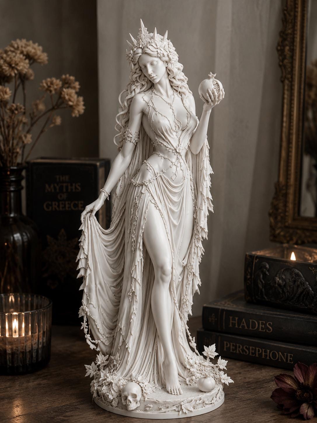 Persephone Statue, Greek Goddess Underworld Queen Sculpture, Gothic Mythology Figurine — photo 3