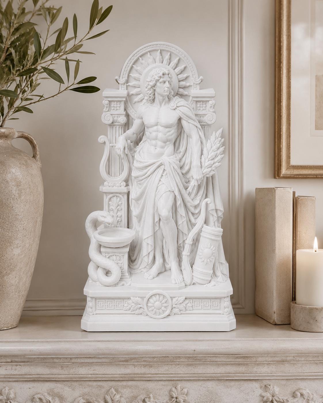 Apollo Statue, Greek God Sculpture, Mythology Altar Decor, Classical Figurine — photo 2