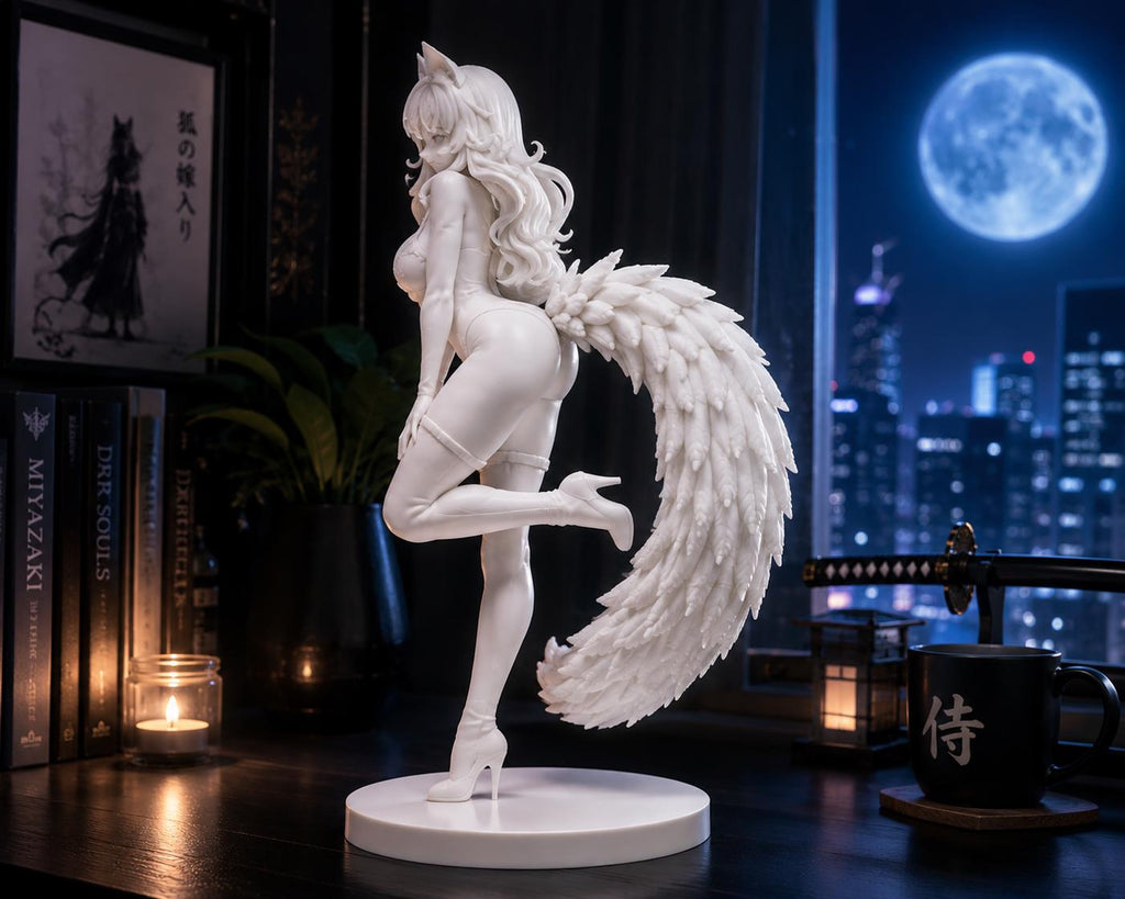 Anime Kitsune Fox Girl Statue, Desk Decor, Manga Collectible — photo 2