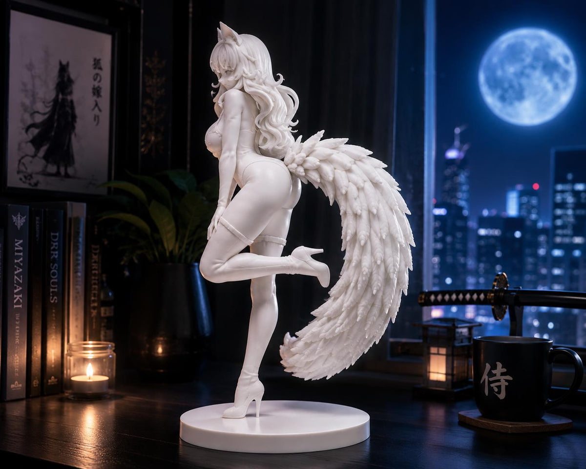Anime Kitsune Fox Girl Statue, Desk Decor, Manga Collectible — photo 2