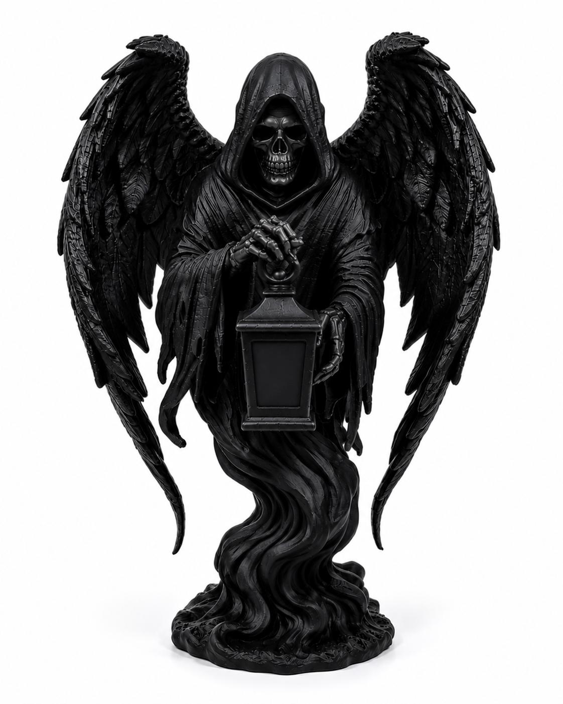 Collector of Souls Statue, Grim Reaper Angel Sculpture, Gothic Decor, Dark Fantasy Figurine — photo 3