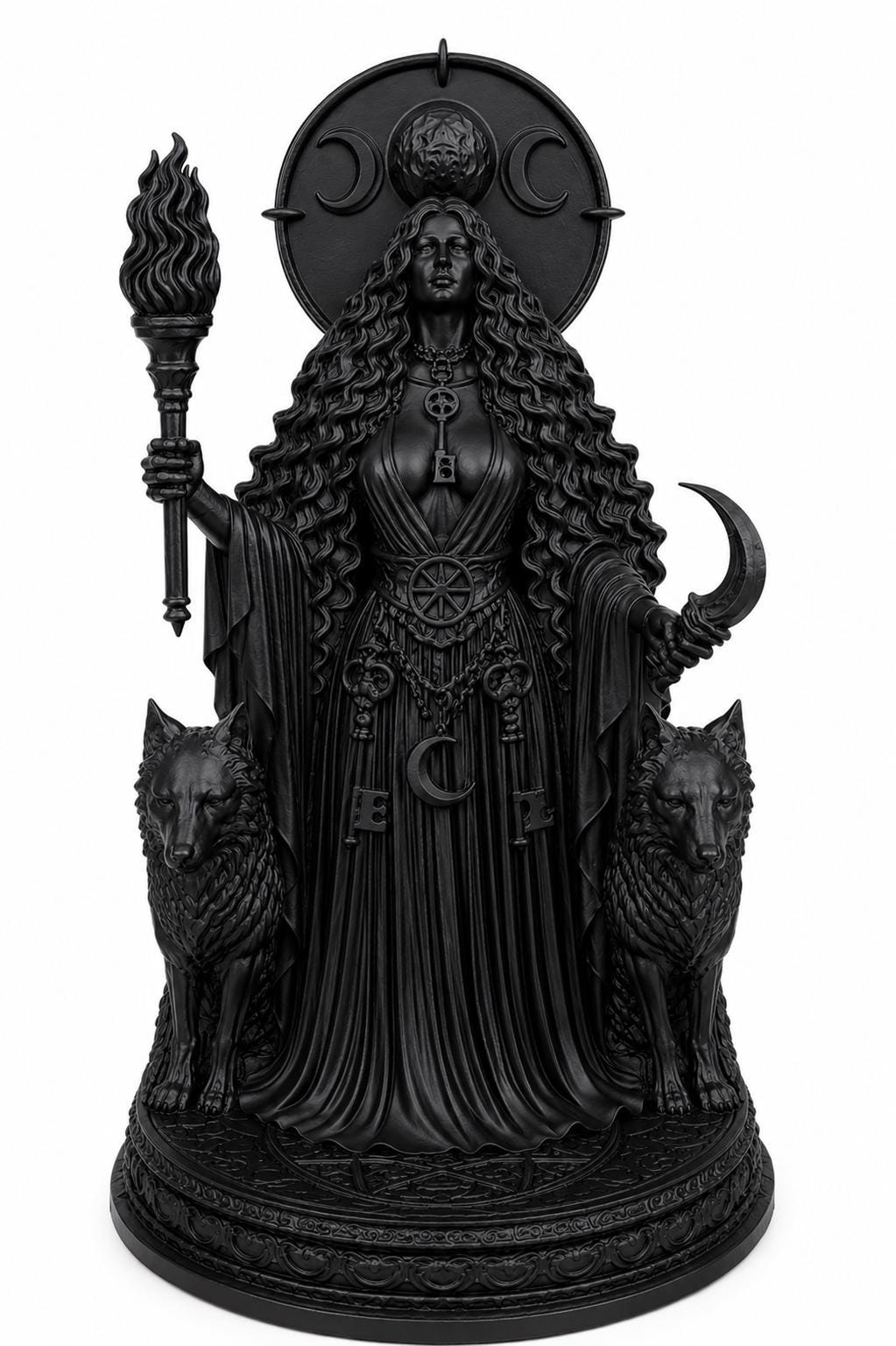 Hecate Statue, Gothic Witch Altar Decor, Dark Feminine Pagan Shelf Accent — photo 5