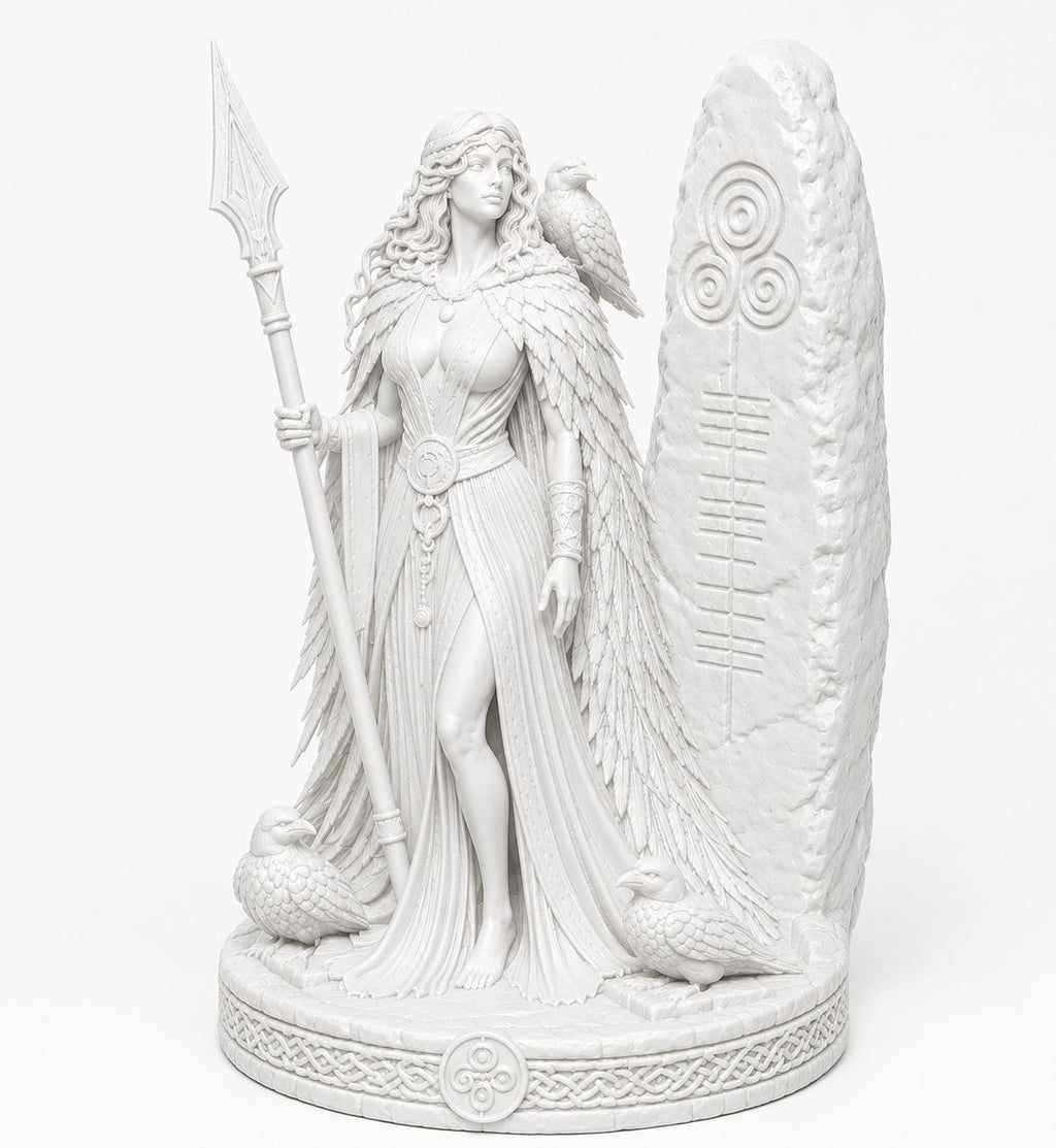 Morrigan Goddess Statue, Pagan Altar Decor, Celtic Raven Sculpture, Witch Decor — photo 4