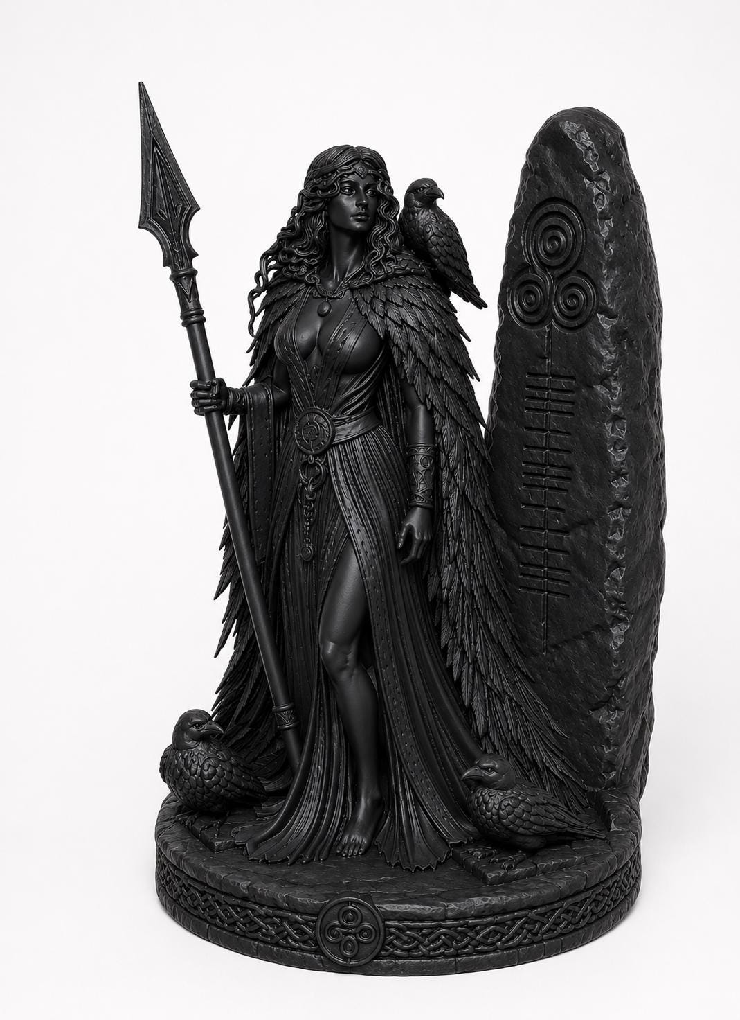 Morrigan Goddess Statue, Pagan Altar Decor, Celtic Raven Sculpture, Witch Decor — photo 3