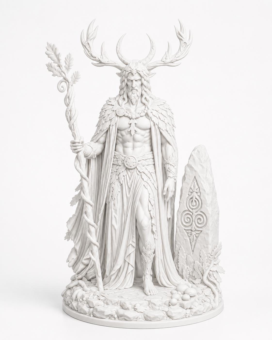 Cernunnos Statue, Horned God Altar Decor, Celtic Pagan Sculpture, Druid Forest God Figure — photo 4