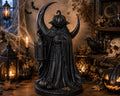 Gothic Pumpkin Reaper Statue, Crescent Moon Lantern, Halloween Altar Decor