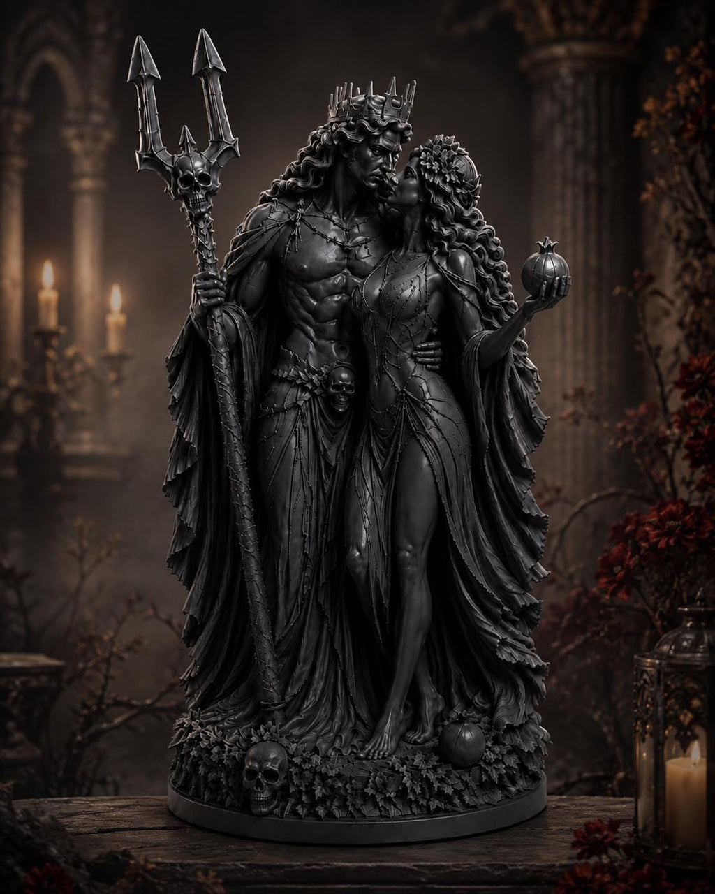 Hades Persephone Statue, Gothic Mythology Sculpture, Dark Academia Figurine, Romantic Fantasy Home Décor — photo 3
