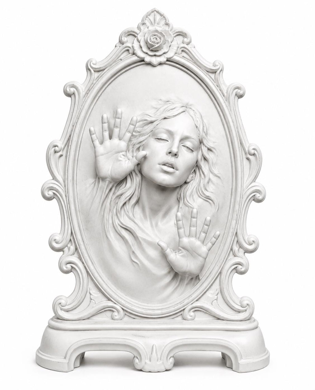 Haunted Mirror Sculpture, Gothic Halloween Decor, Trapped Soul Victorian Statue — photo 4