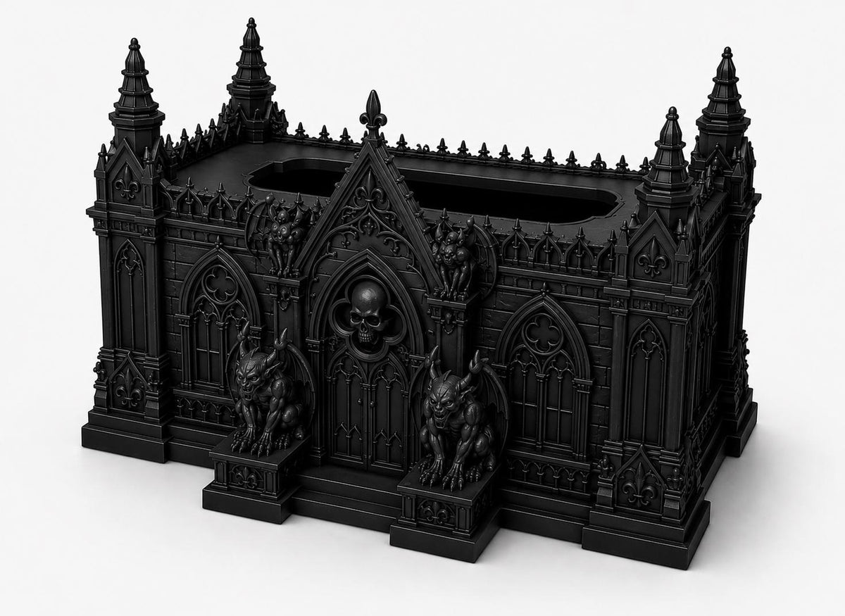 Gothic Tissue Box Cover – Cathedral and Gargoyle Decor — photo 3