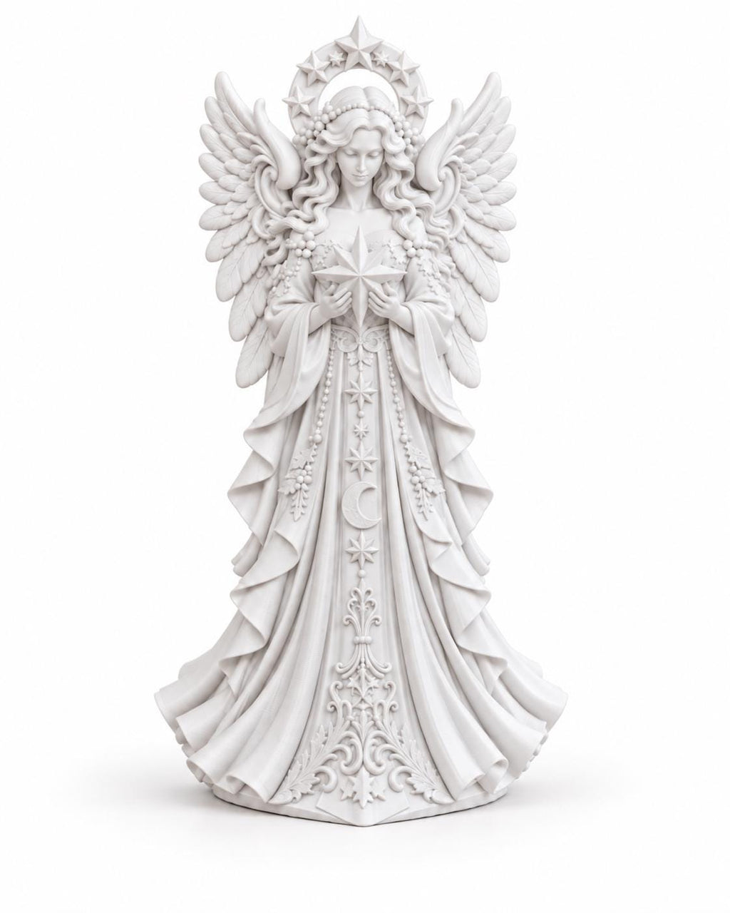 Christmas Angel Statue with Star – Holiday Shelf Figurine — photo 4