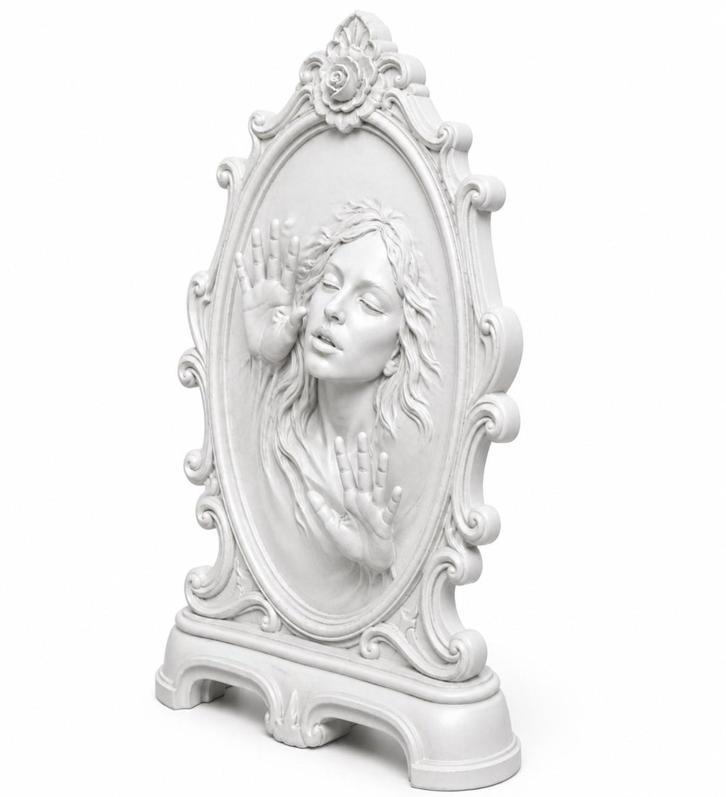 Haunted Mirror Sculpture, Gothic Halloween Decor, Trapped Soul Victorian Statue — photo 6