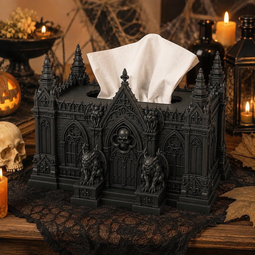Gothic Tissue Box Cover – Cathedral and Gargoyle Decor — photo 2