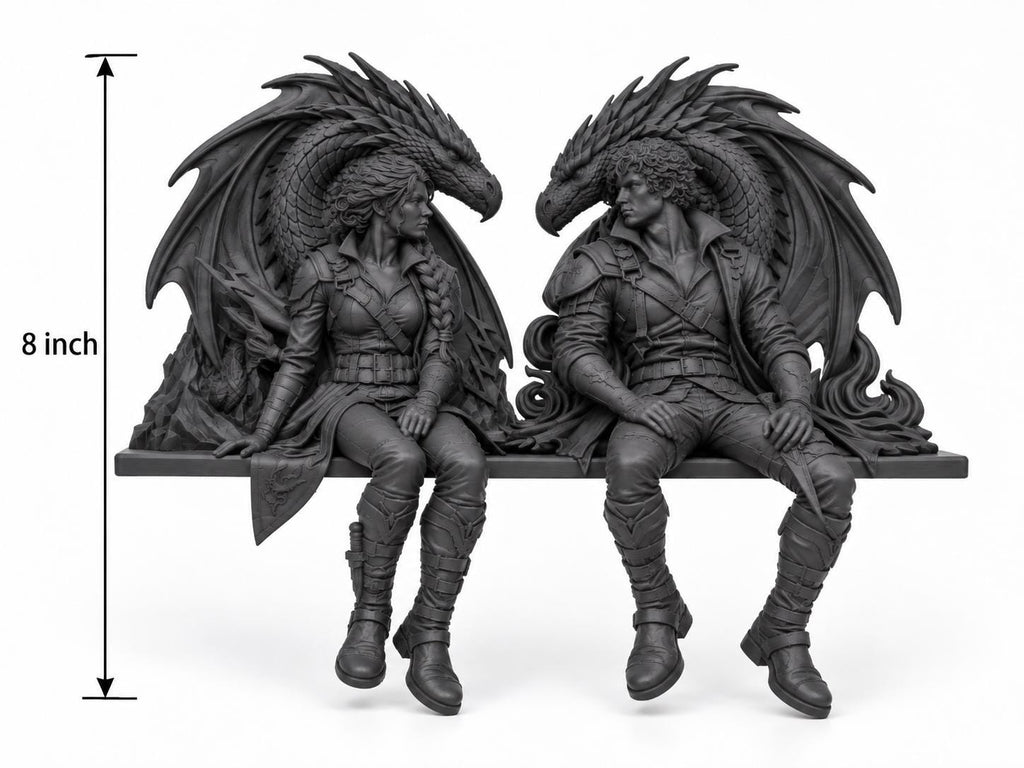 Violet & Xaden Dragon Rider Bookends, Romantasy Shelf Decor — photo 4