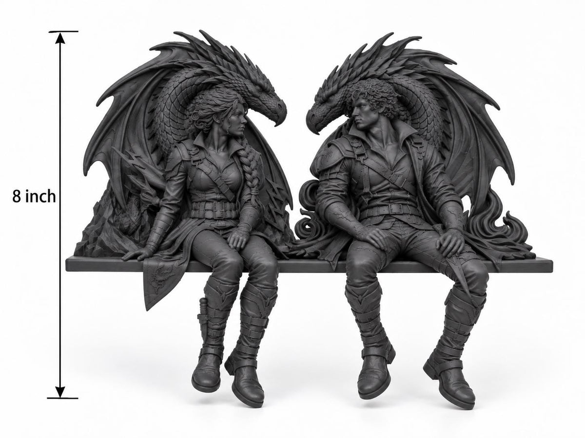Violet & Xaden Dragon Rider Bookends, Romantasy Shelf Decor — photo 4