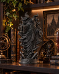 Black Hooded Wraith Statue, Gothic Dark Fantasy Sculpture, Horror Shelf Decor