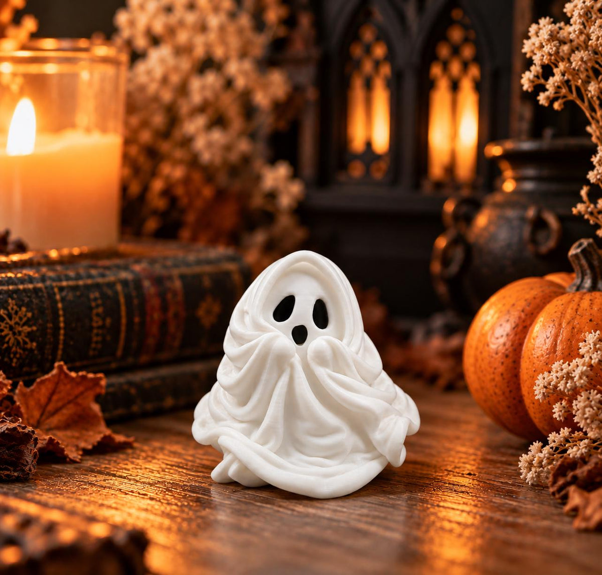 Mini Ghost Figurine, Spooky Halloween Decor, PLA Plastic (2 inches) — photo 2