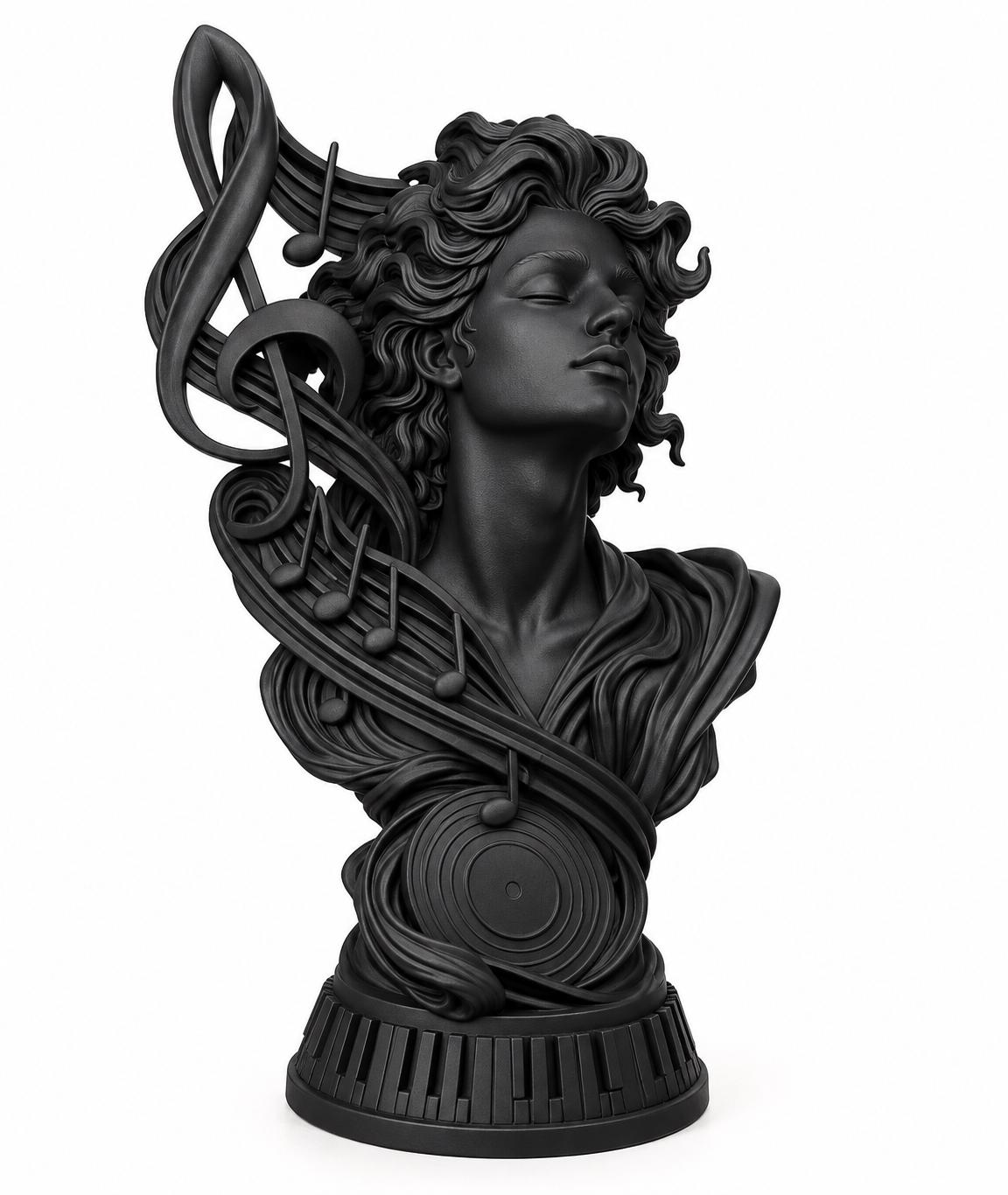 Melody Muse Music Lover Statue, Treble Clef Sculpture — photo 4