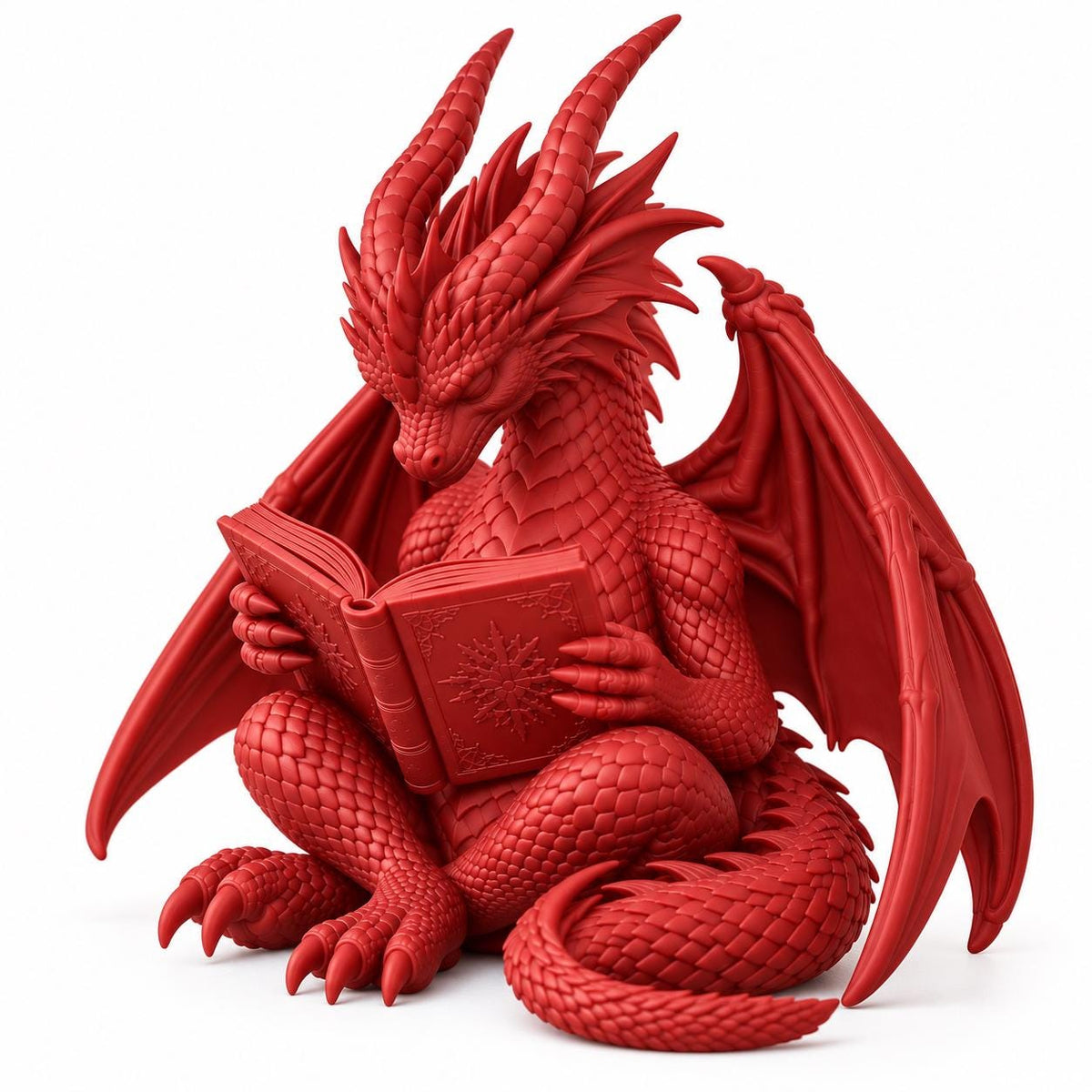 Reading Dragon Statue with Book, Fantasy Bookshelf Decor, Book Lover Gift — photo 4