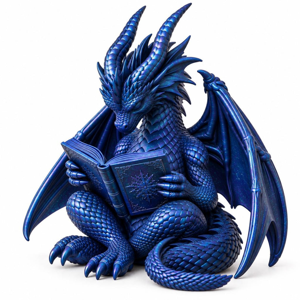 Reading Dragon Statue with Book, Fantasy Bookshelf Decor, Book Lover Gift — photo 6