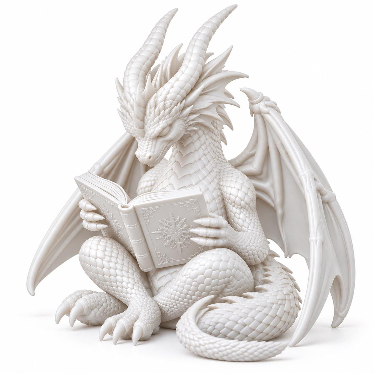 Reading Dragon Statue with Book, Fantasy Bookshelf Decor, Book Lover Gift — photo 7