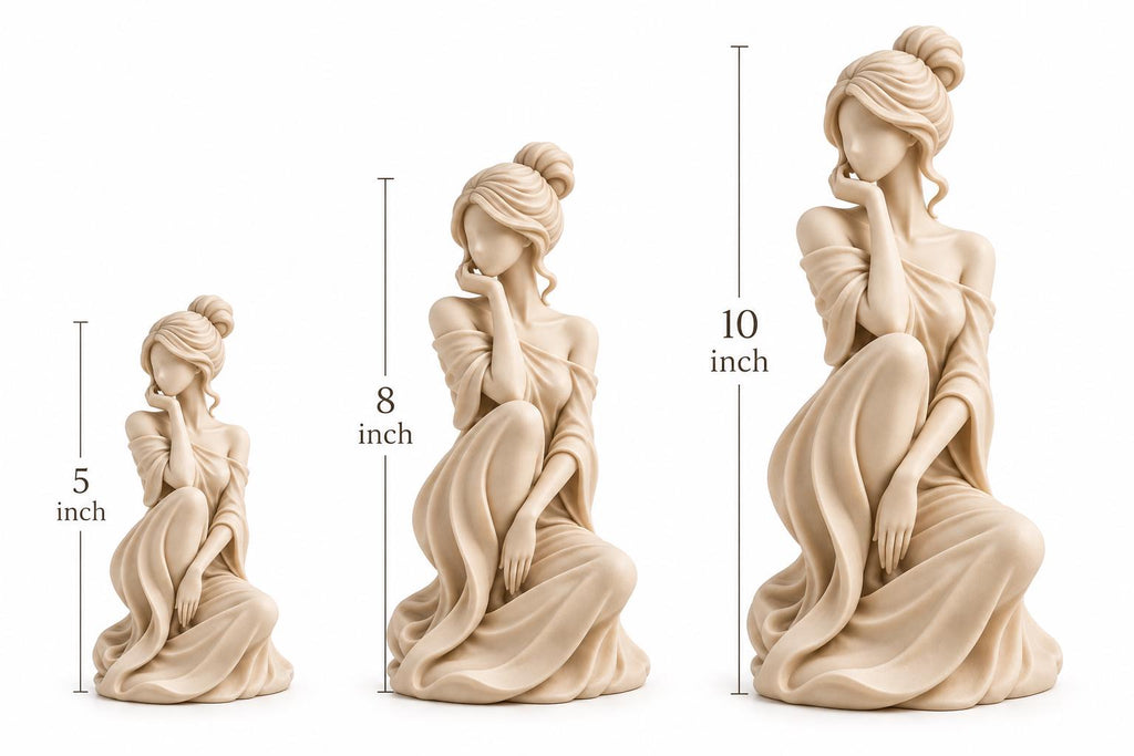 Faceless Woman Statue, Seated Female Sculpture, Feminine Shelf Decor — photo 5