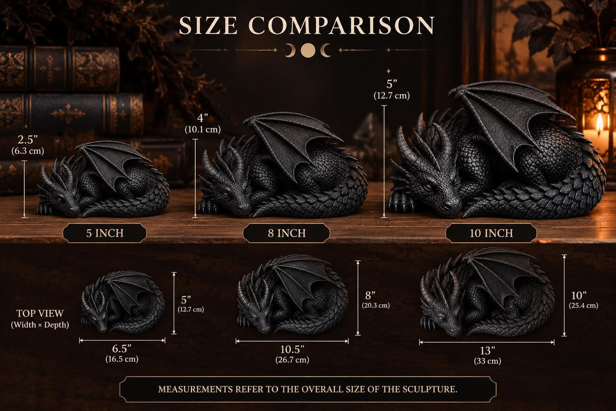 Sleeping Dragon Statue – Curled Fantasy Bookshelf Decor — photo 8