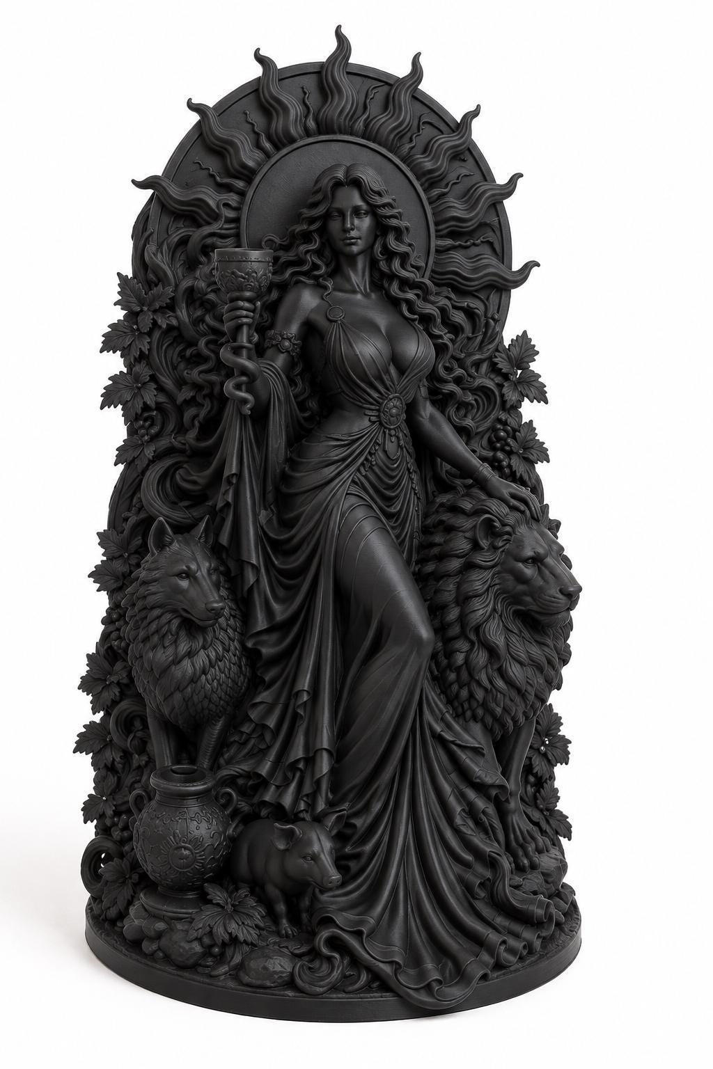 Circe Goddess Statue, Greek Sorceress Sculpture, Witchcraft Altar Decor — photo 3
